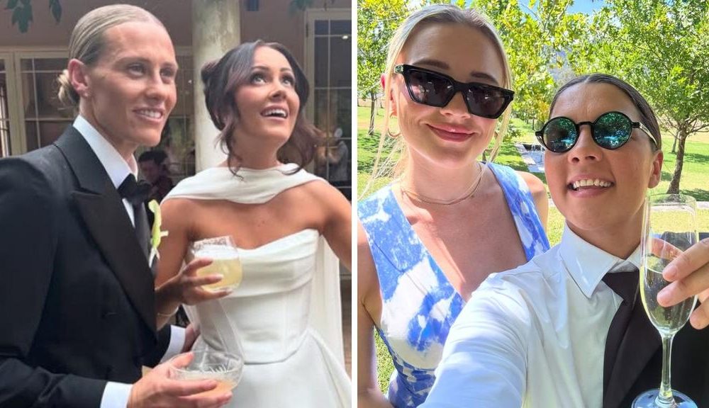 Matildas veteran married in spectacular scenes as Sam Kerr lets hair down
