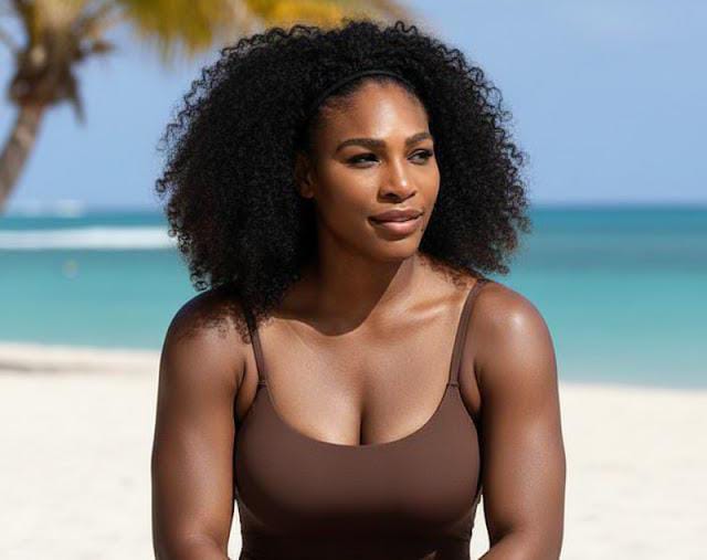 Serena Williams stuns fans in Earth-Toned Brown Bikini by the Beach that perfectly complements the Autumn season